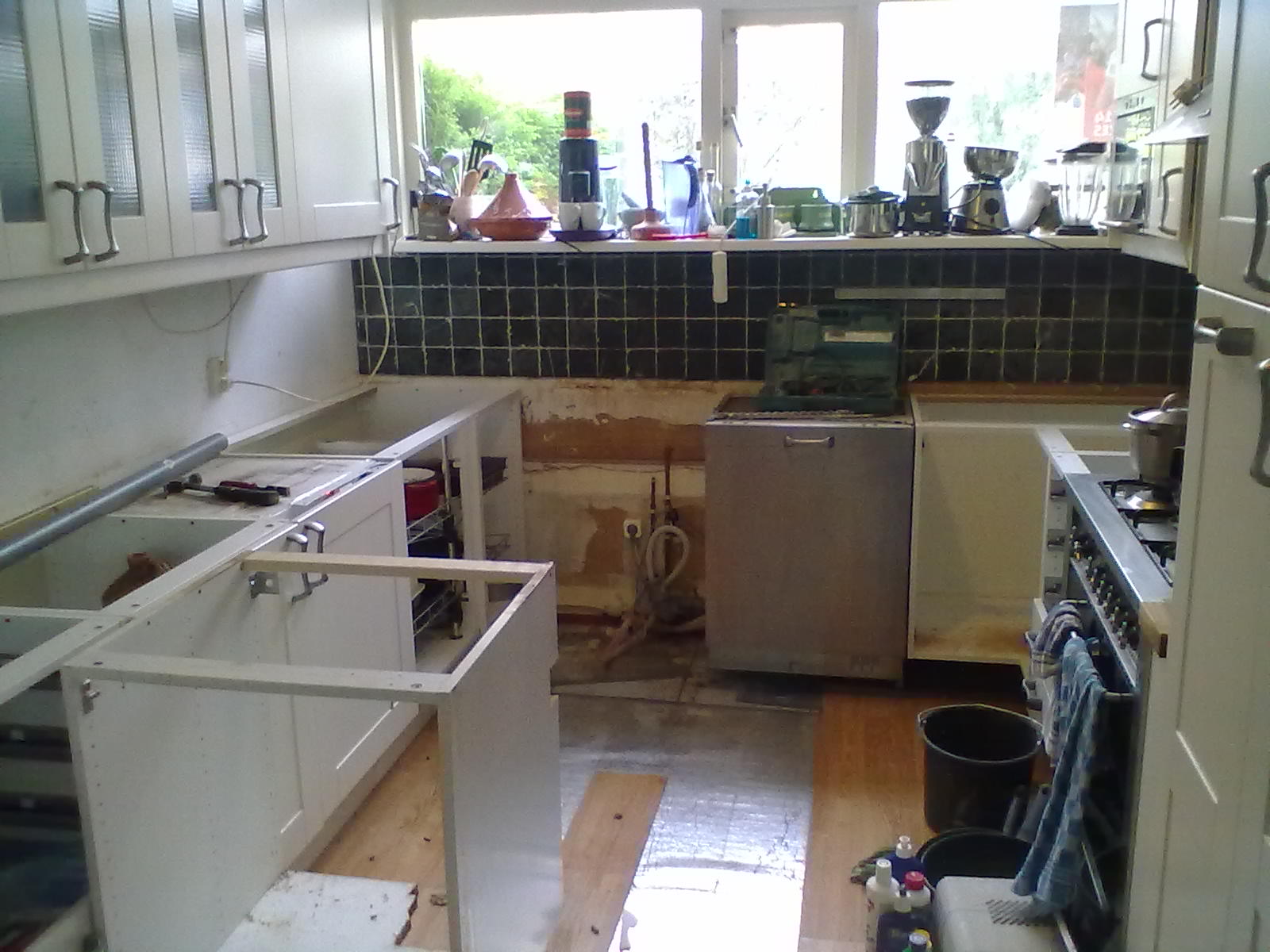 Keuken tijdens verbouwing